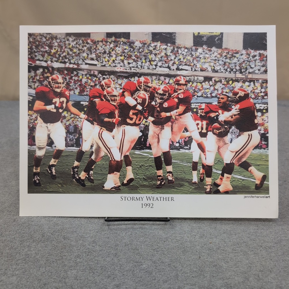 Jennifer Harwell Art History of Alabama Crimson Tide Football Print 13 Piece Set - Picture 8 of 13